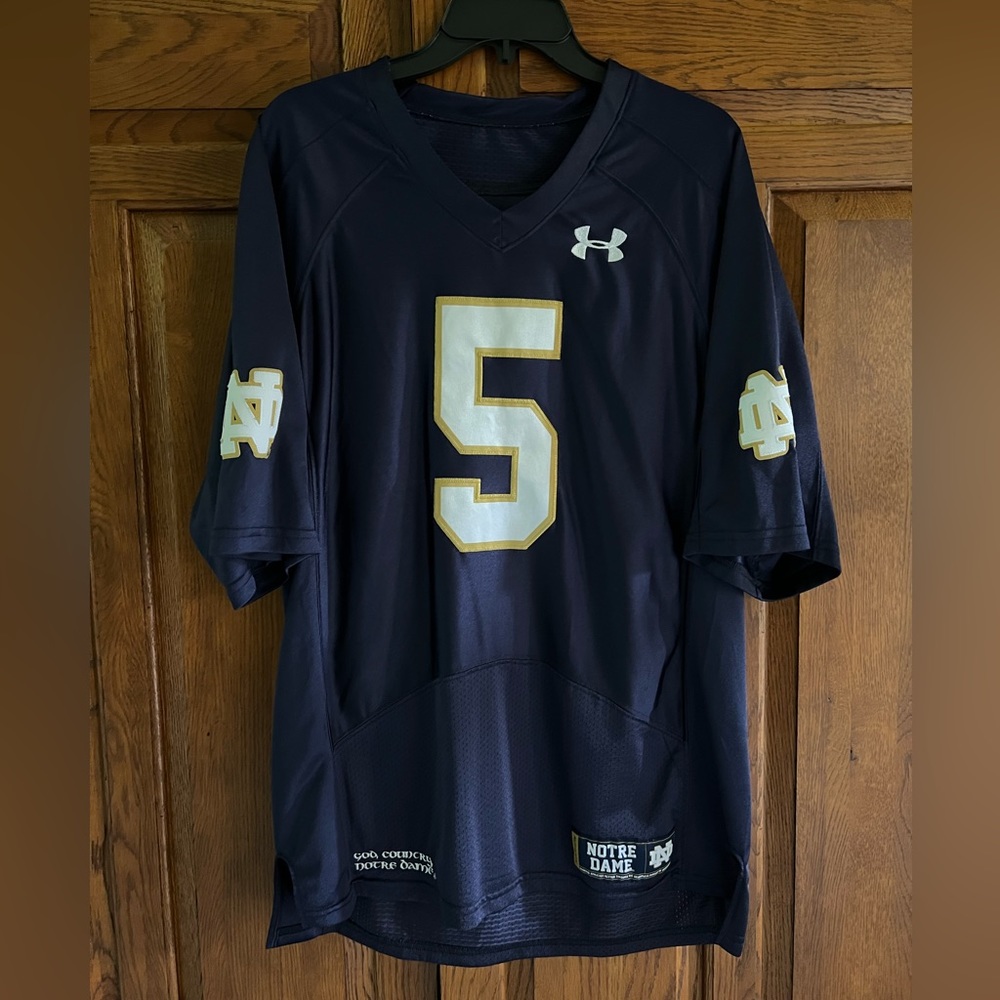Under Armour Notre Dame Football Jersey #5 - Navy Blue - Men’s Small (52)